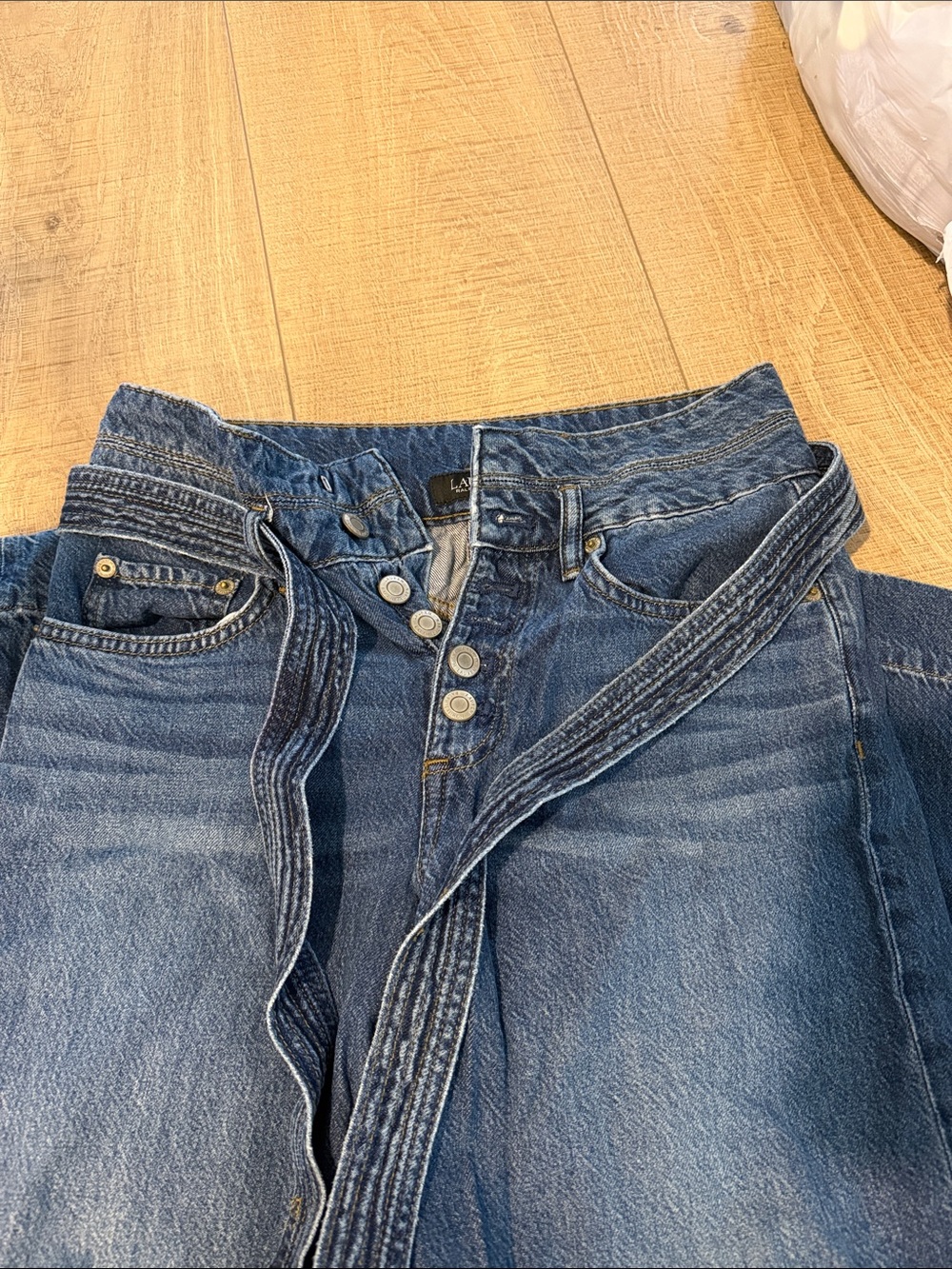 Lauren Ralph Lauren High-Rise Button-Front Medium Blue Denim Jeans